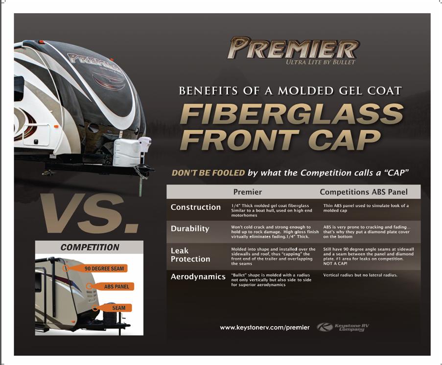 Premier Bullet Fiberglass Front Cap Good Life RV