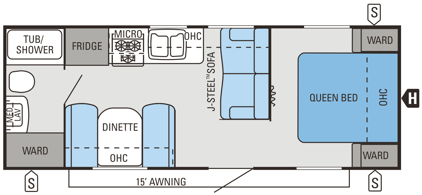 2014jayflight22fb floor plan Good Life RV