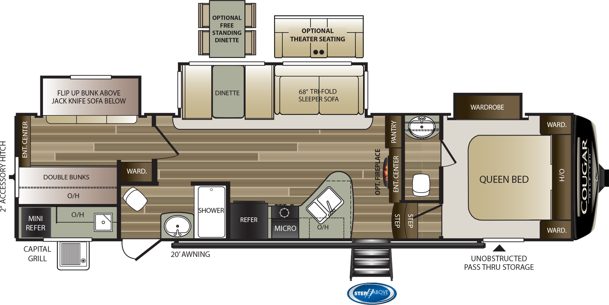 32bhs cougar half ton floorplan 2019 Good Life RV