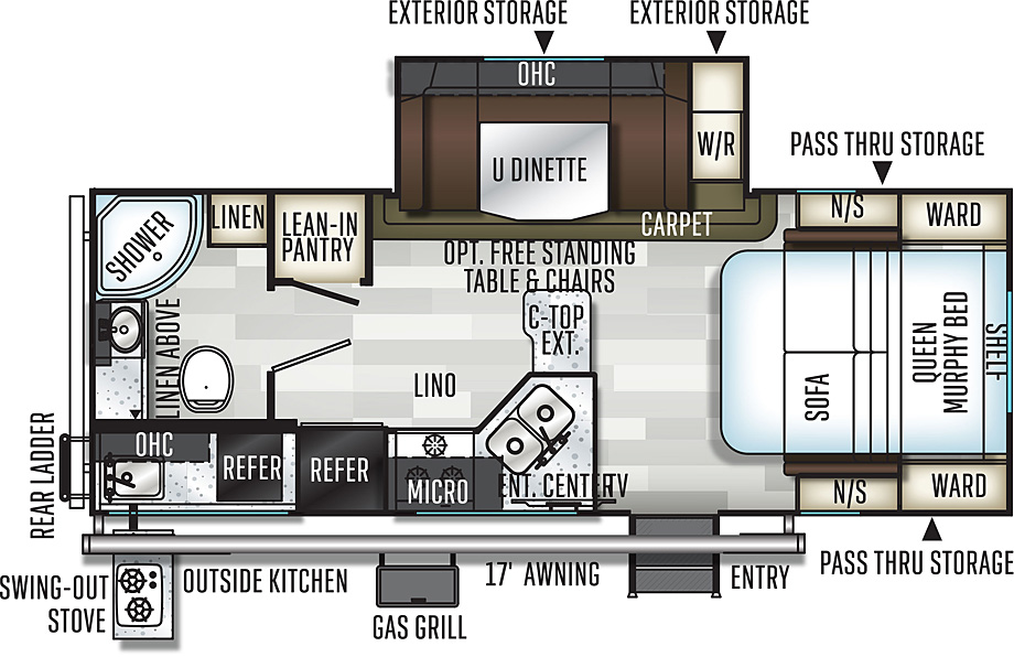 25BDS Flagstaff Micro Lite Floorplan Good Life RV