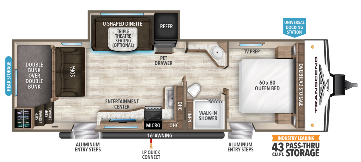 2020 Transcend XPLOR 265BH floor plan Good Life RV